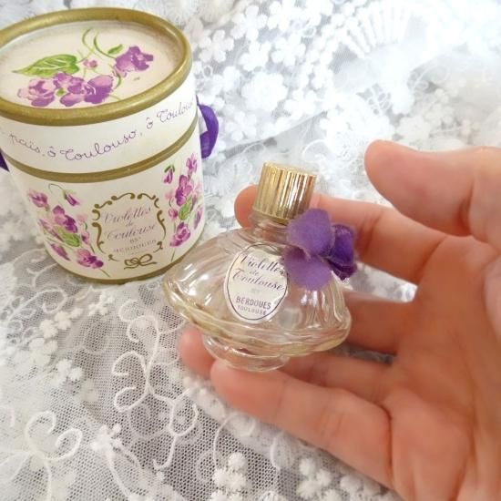 アンティーク 香水 ガラス 紫 香水瓶 マルセル フランク フランス