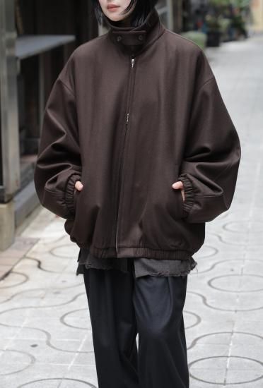ssstein | シュタイン MELTON OVERSIZED ZIP JACKET(GREY BROWN