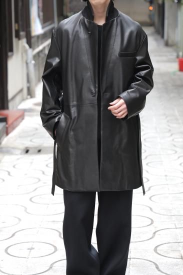 ssstein | シュタイン LAMBS LEATHER HALF COAT(BLACK) / ラムレザー