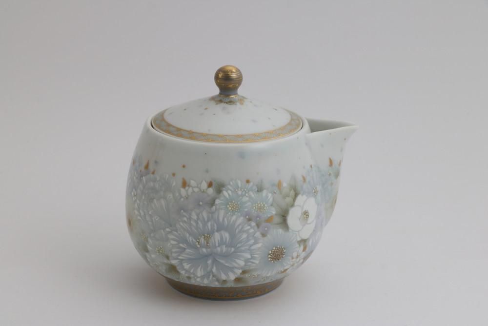 NA3347 九谷焼 名品 明治九谷伝説名工 相川雪花作 鳳凰文花瓶 NA3347