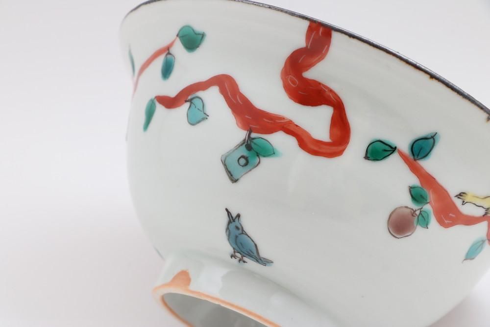 北井真衣 茶碗 九谷焼 絵付 染付 / 陶器 陶芸 作家 現代作家 美術 一点