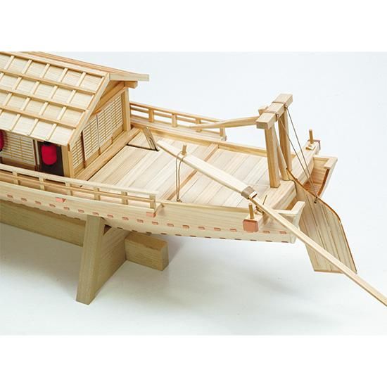 木製和船模型 屋形船（1/24スケール・全長 640mm・完成重量 320g
