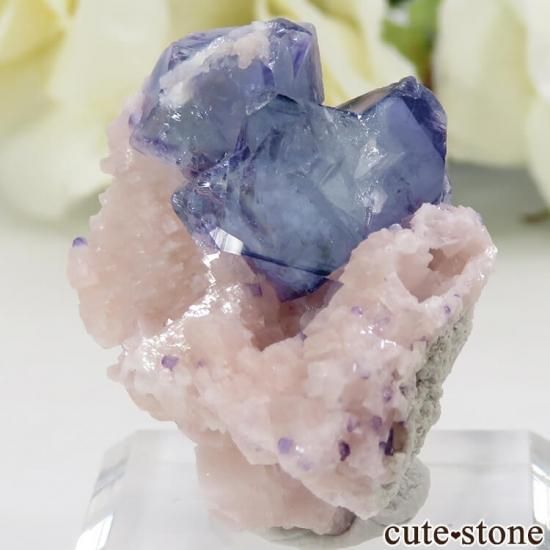 ヤオガンシャン産 ブルーフローライト＆クォーツの原石 12.9g - cute