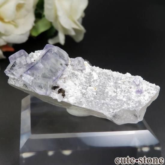 ヤオガンシャン産 ブルーフローライト＆クォーツの原石 No.69 - cute