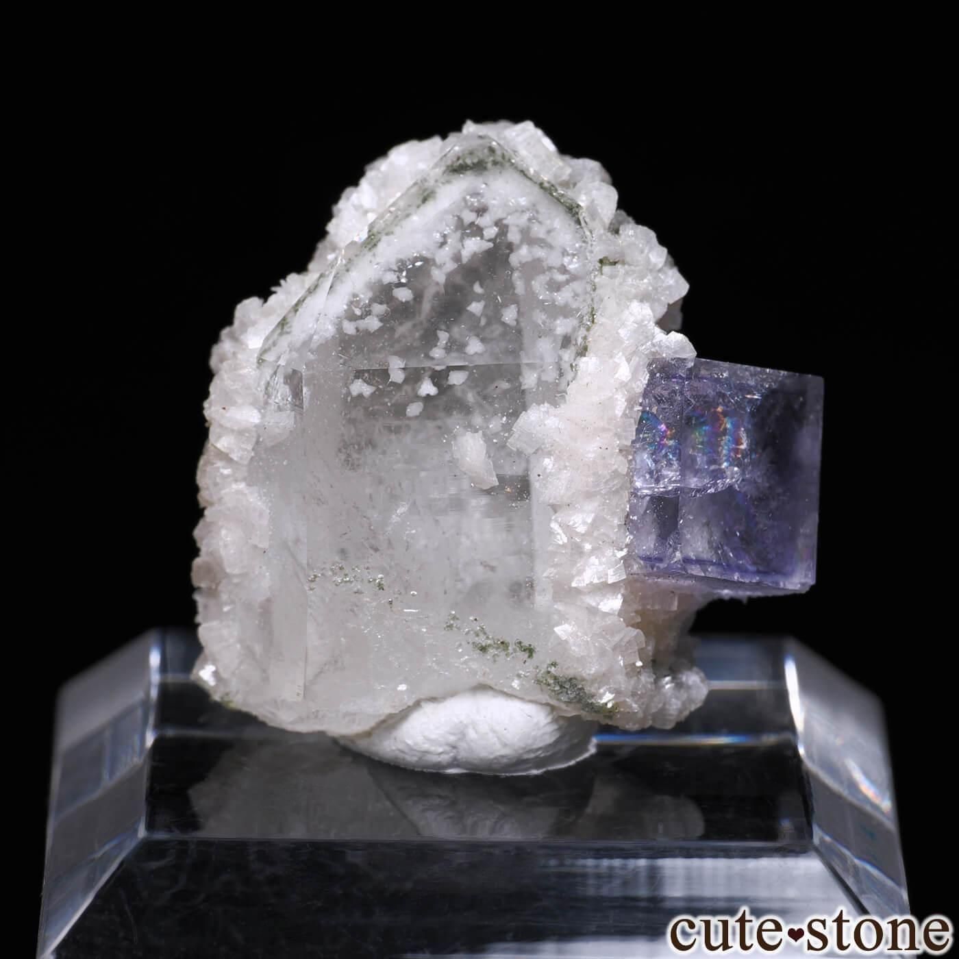 ヤオガンシャン産 フローライト＆クォーツの原石 No.94 - cute stone -