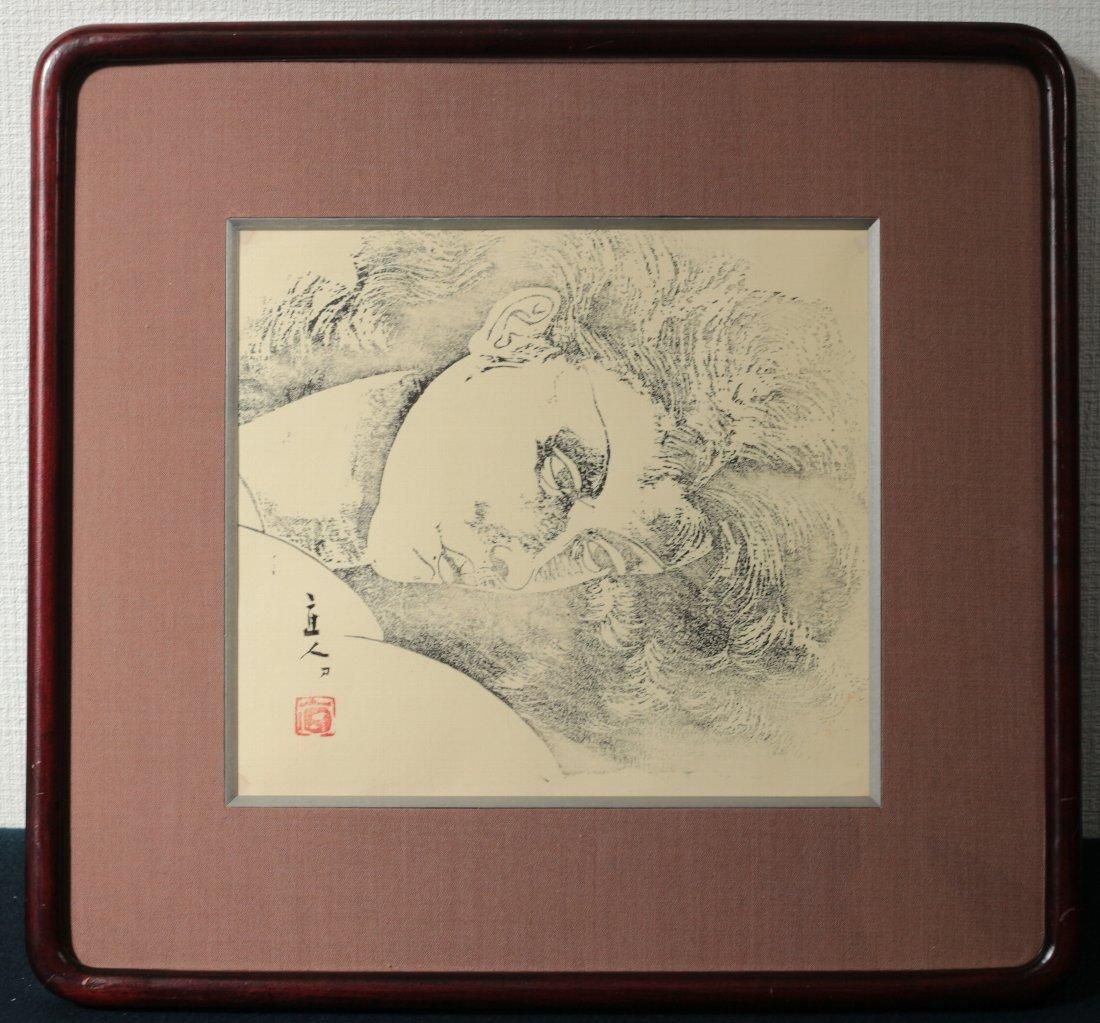 銅版画横になる裸婦