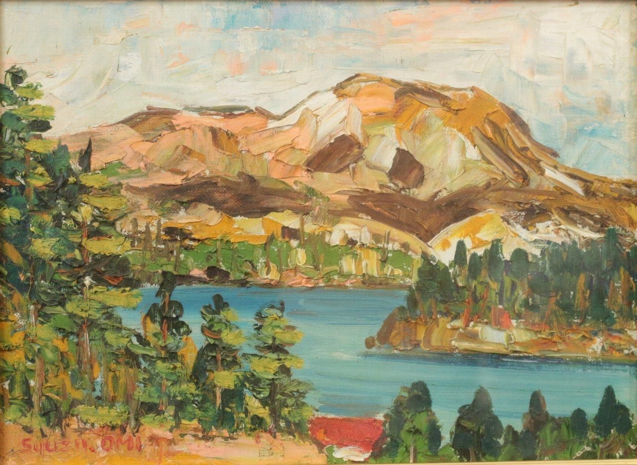 松井哲夫「渓流」油彩 SM 額装 油絵 油画 絵画D 【公式通販】