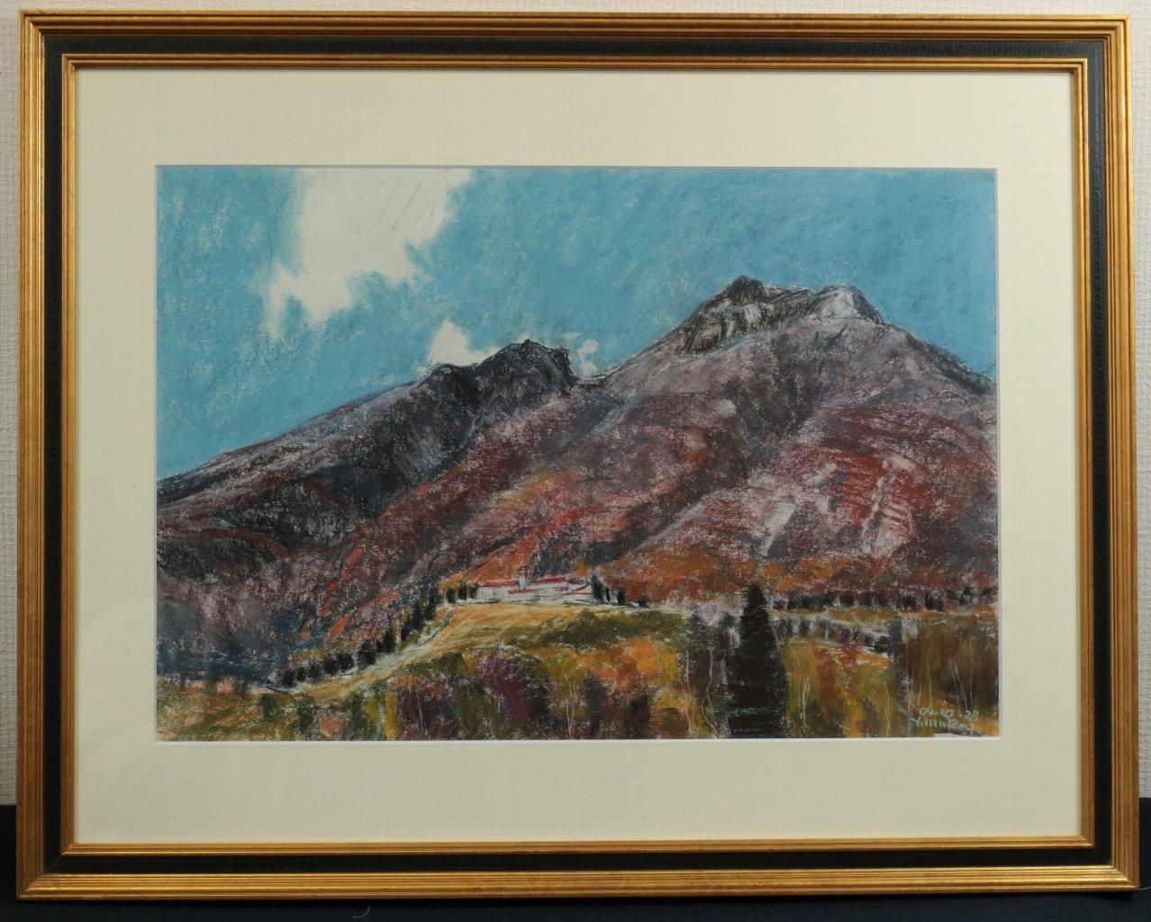 油彩画 「妙高山・春」鳥居敏文