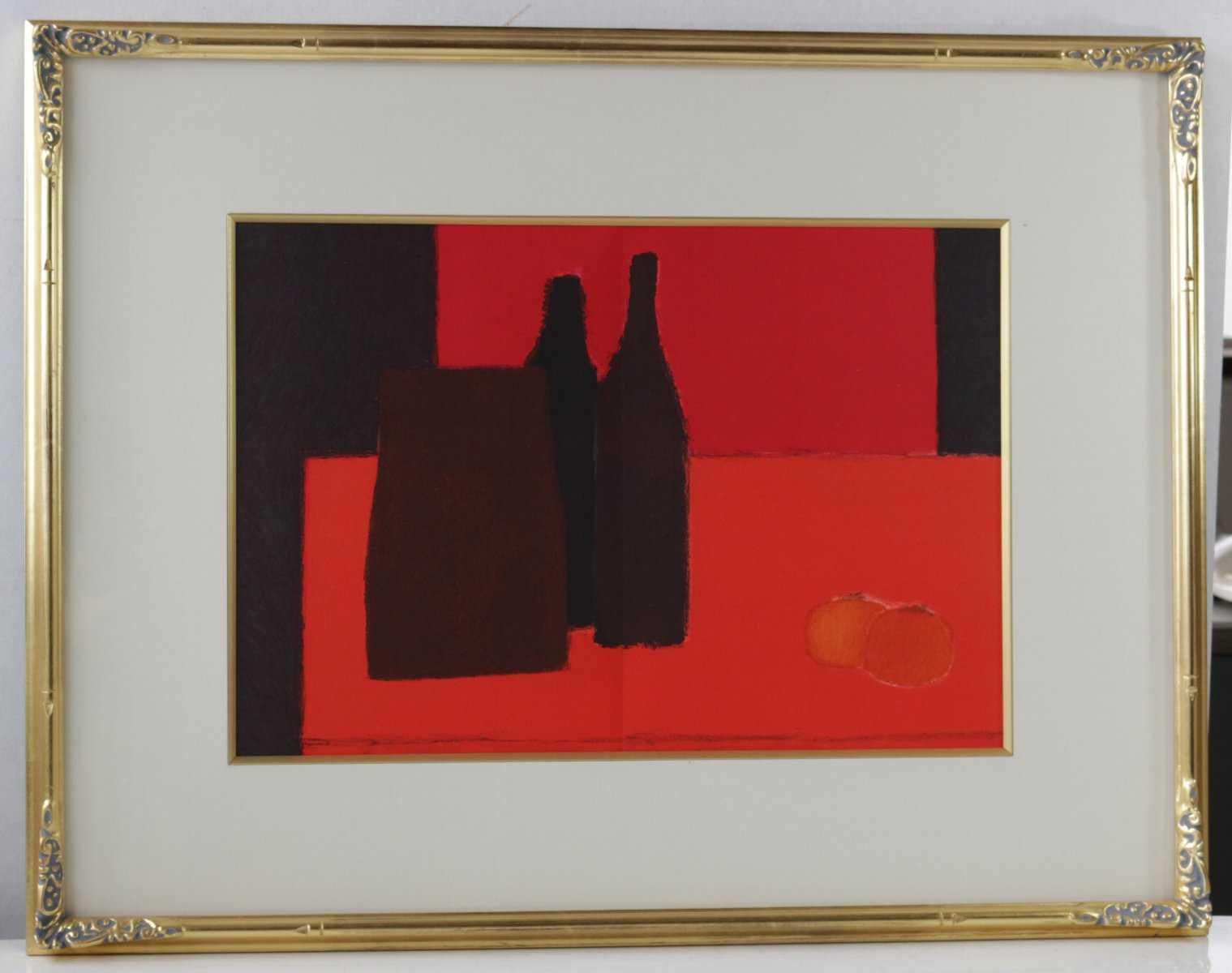 リトグラフ版画 ベルナール・カトラン 柿のある静物 商品番号567 - 絵