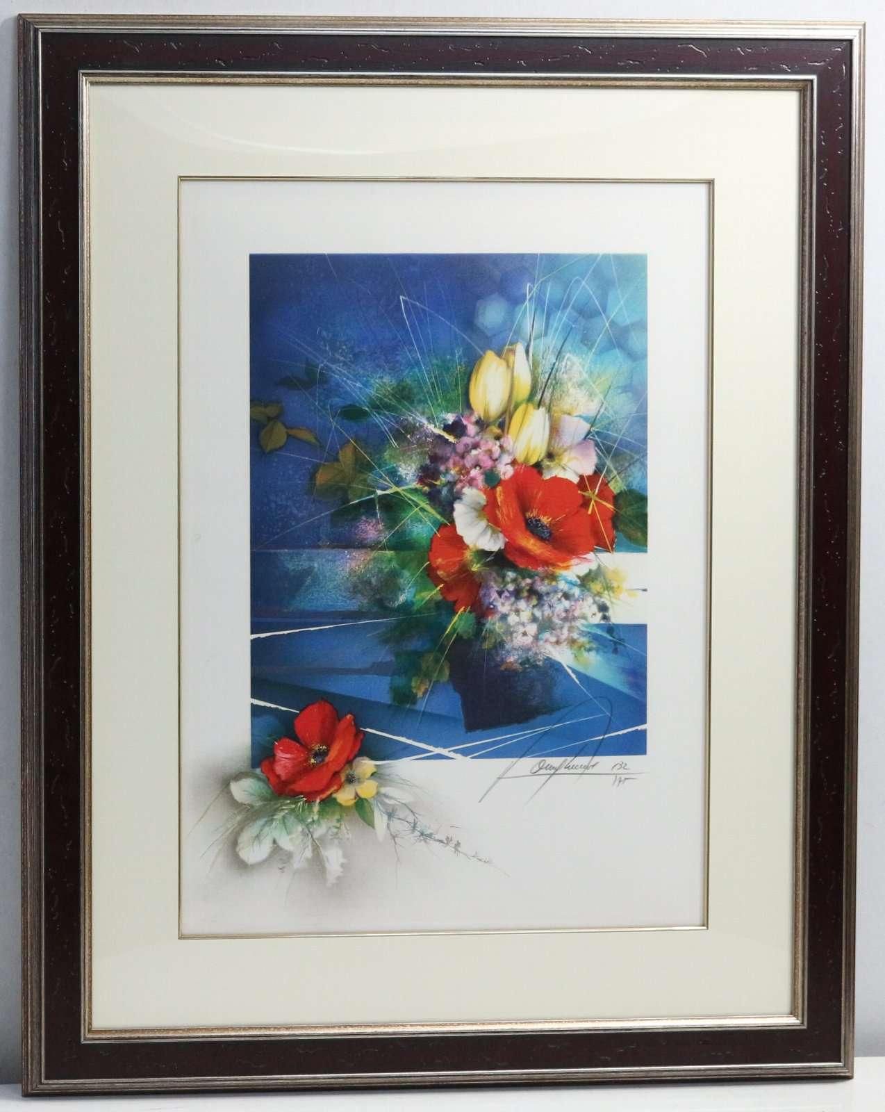 リトグラフ版画 レイモン・プーレ 「赤い花」 商品番号615- 絵のある