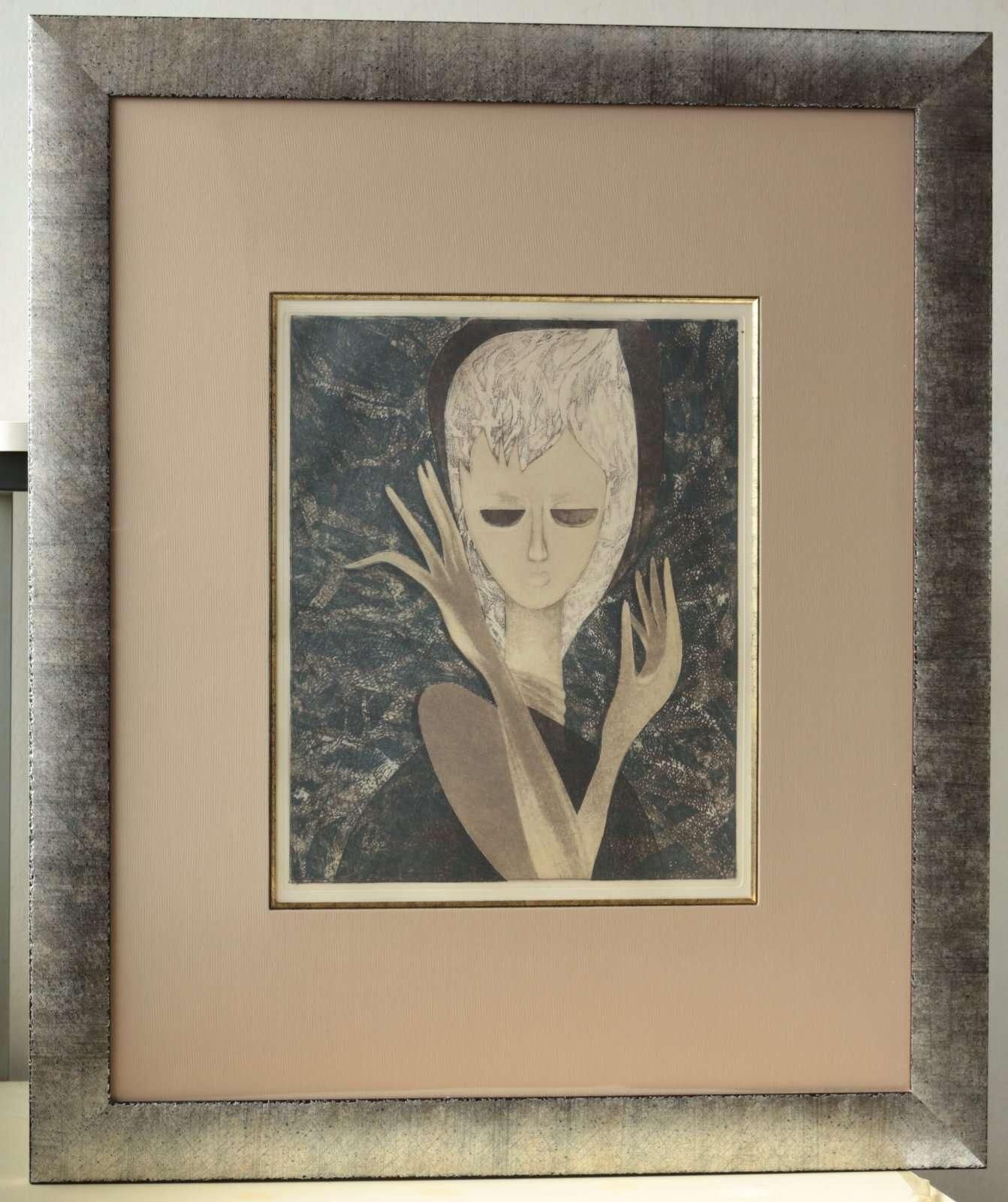 銅版画 東郷青児 交差する腕 商品番号31080403 - 絵のある暮らし・絵に