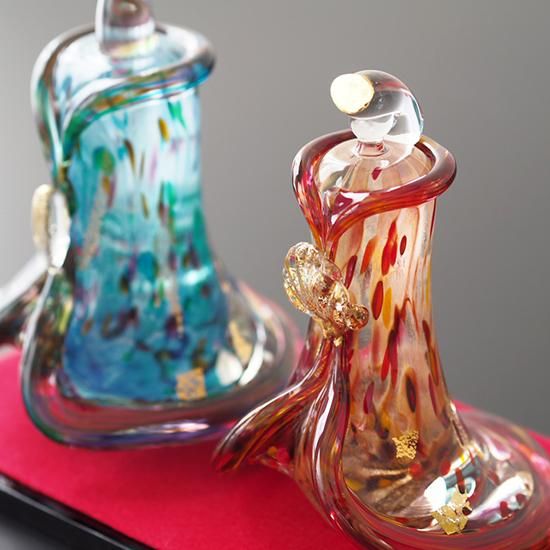 ガラス雛 / ブルー＆レッド | 十二ヵ月 Online shop