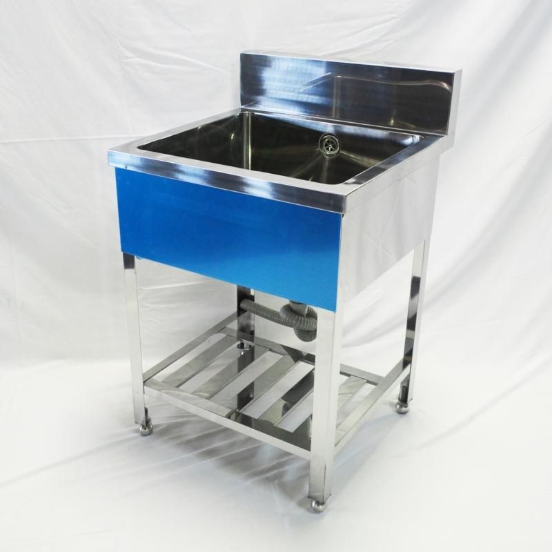 ステンレス 一槽シンク 流し台 W600×D600×H800 バックガードあり CHA