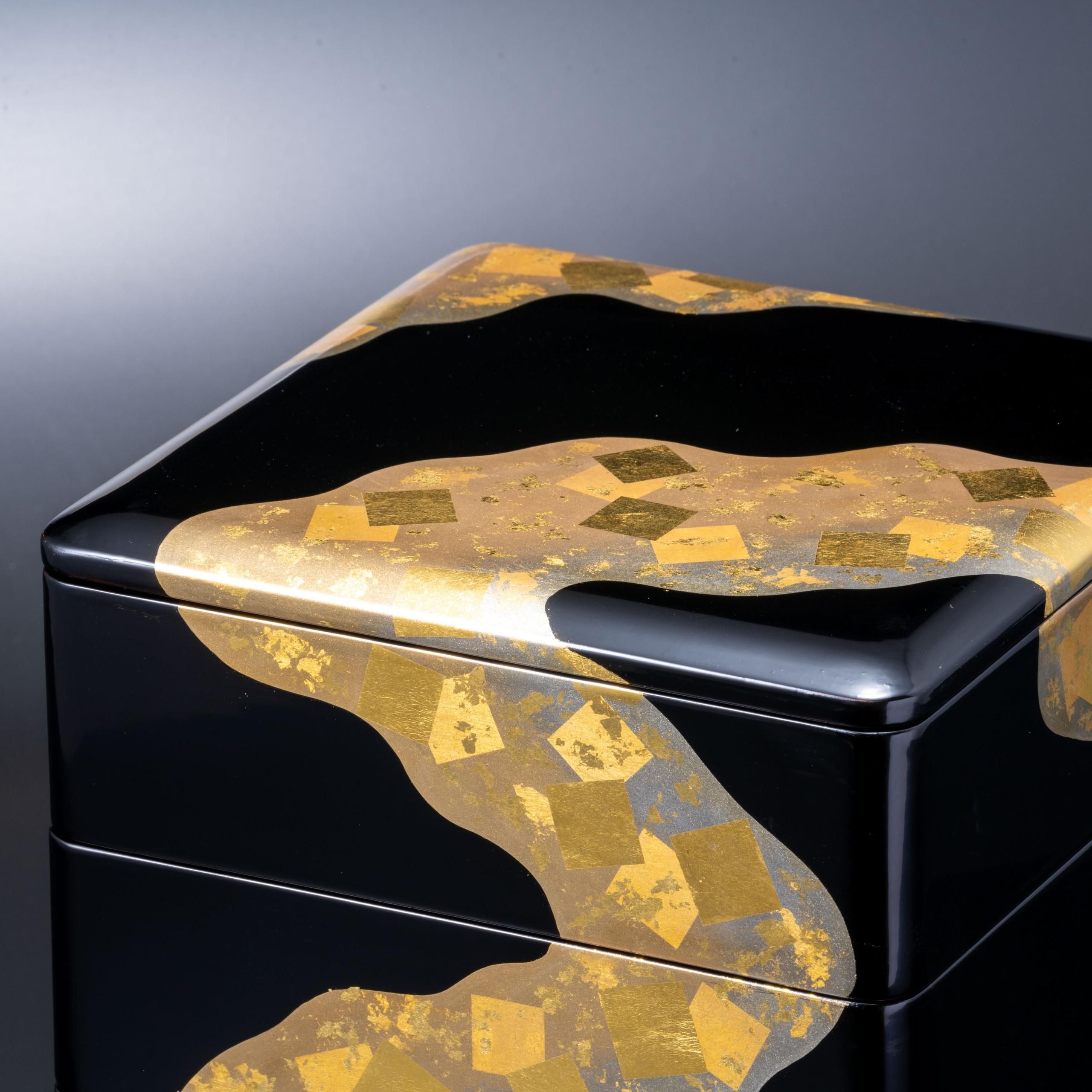 秀衡塗 丸三漆器 『牡丹重』 6.5寸 重箱