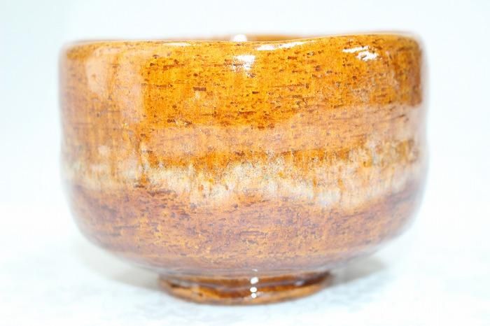 A-1323大樋焼飴釉抹茶碗一 大樋焼窯元木村正樹造 - 石川県金沢の骨董品