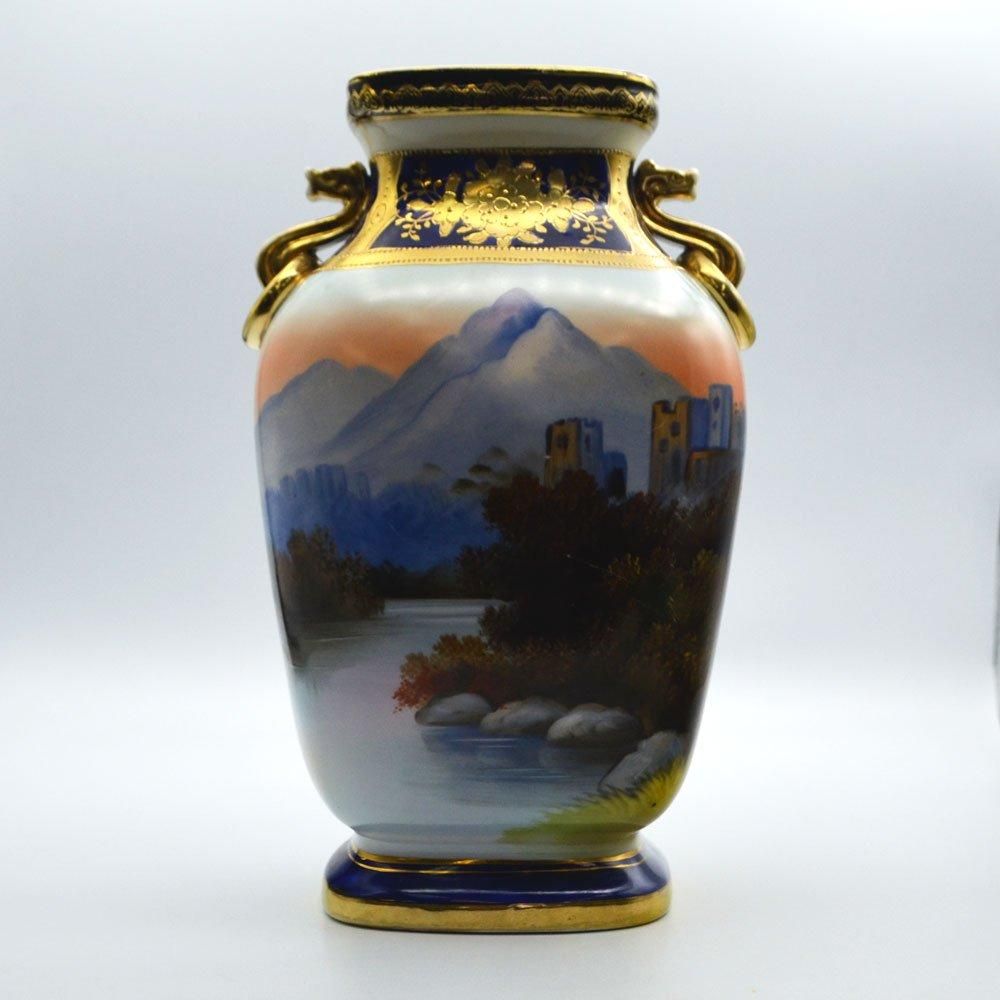 超大型・訳アリ】オールドノリタケ 約31．5㎝ 花紋盛上げ花瓶