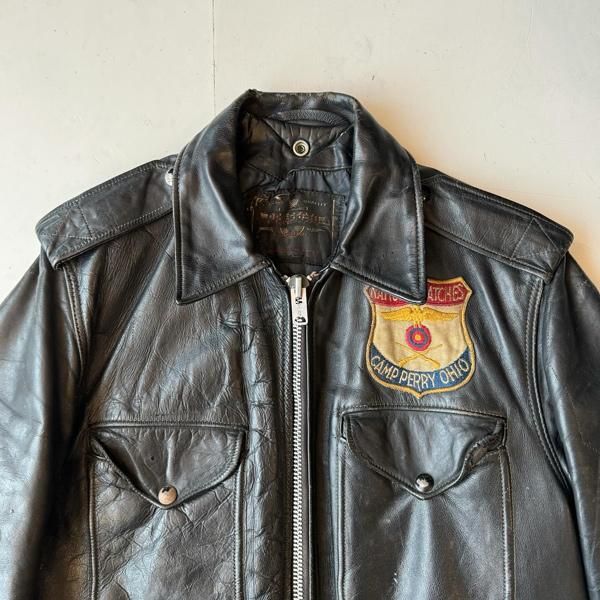 1950〜60's 『SCHOTT』 LEATHER POLICE MAN JACKET (38〜40) - JENCO