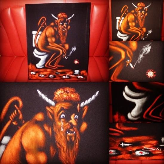 ビンテージデビル 悪魔ハロウィンミッドセンチュリー レトロモンスター