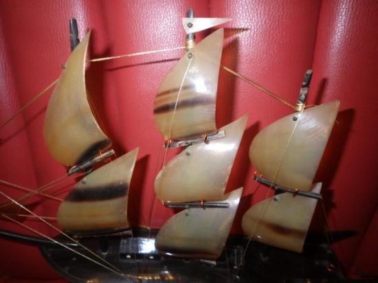 海賊倉庫,ビンテージ,帆船模型,水牛の骨,バッファローホーン