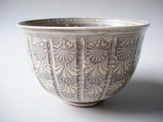 森里陶楽作 梅茶碗(共箱) ○ 森里陶楽作梅茶碗(共箱) ○