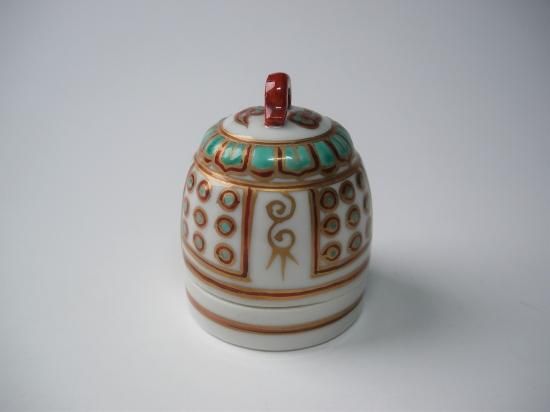 色絵 釣鐘香合 (共箱)高野昭阿弥 - 茶道具販売 栗林園