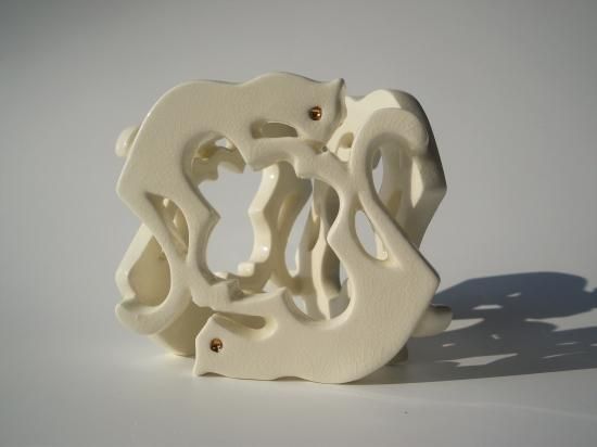 六猫蓋置 (共箱)今岡三四郎 - 茶道具販売 栗林園