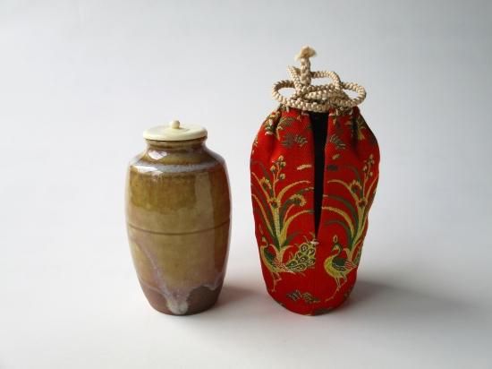 赤膚焼 肩衝茶入 (共箱)大塩恵旦 - 茶道具販売 栗林園