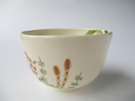 色絵 春野茶碗 (共箱)福本未来 - 茶道具販売 栗林園