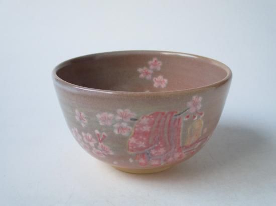 萩焼 姫茶碗 桜 (紙箱)坂高麗左衛門窯 - 茶道具販売 栗林園