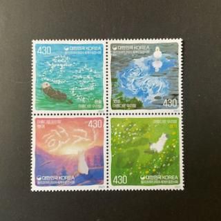 1241 外国切手 猫 シリーズ切手 20種+8面入り小型シート 銷印