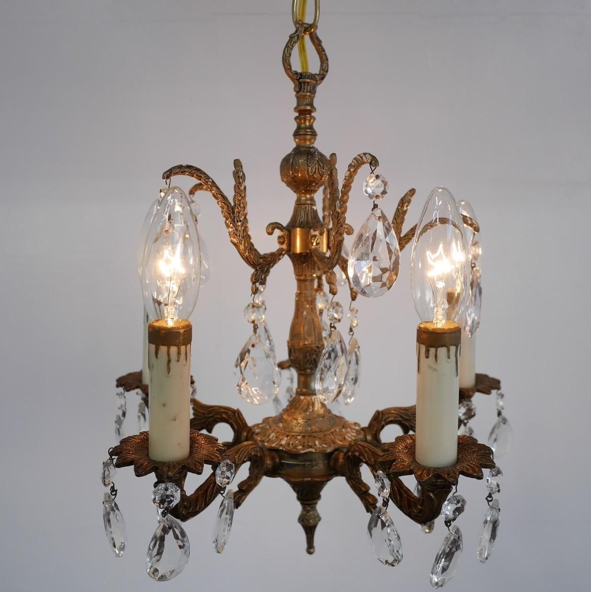 真鍮製 シャンデリア 4灯 アンティーク天井照明 【公式通販】