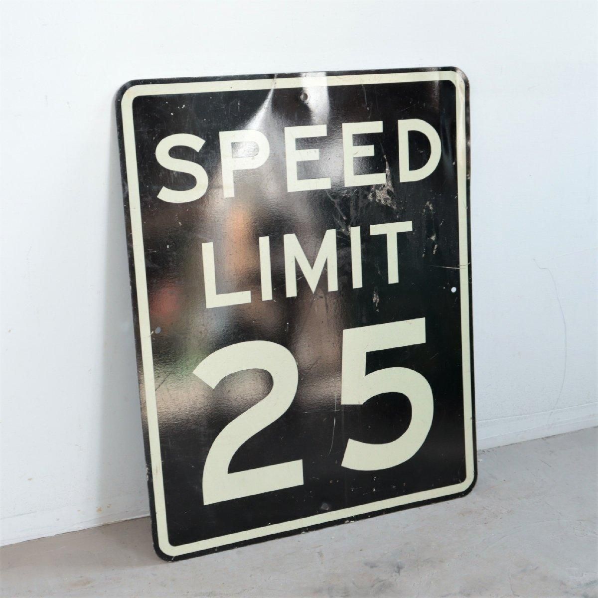 SPEED LIMIT 35 看板 アメリカ 道路標識 ヴィンテージ 白 ロードサイン