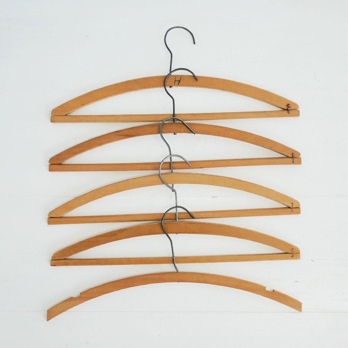 ビンテージ ウッド ハンガー 木製 アメリカ アンティーク 5本セット
