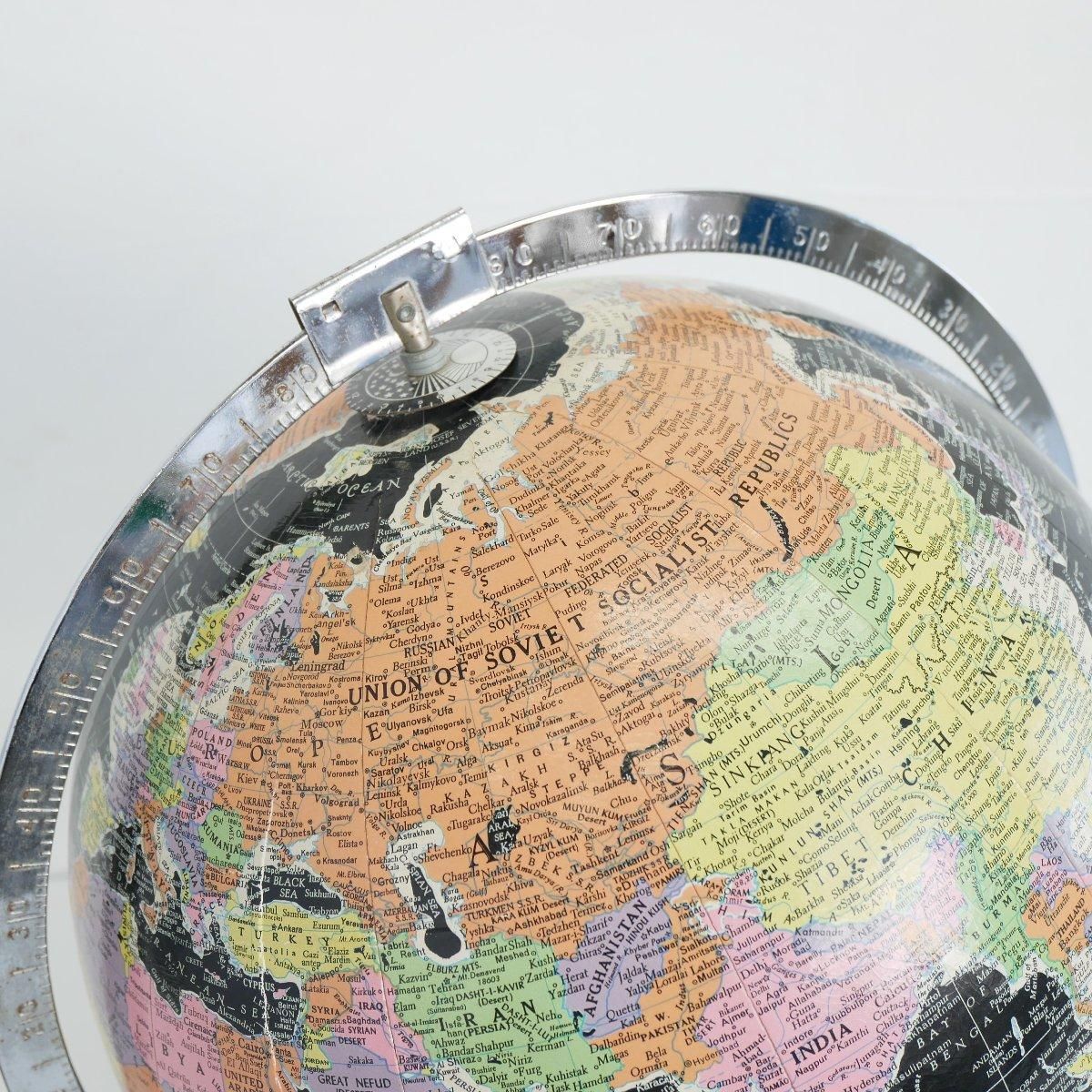 ヴィンテージ 地球儀 ブラックオーシャン アメリカ ブリタニカ百科事典