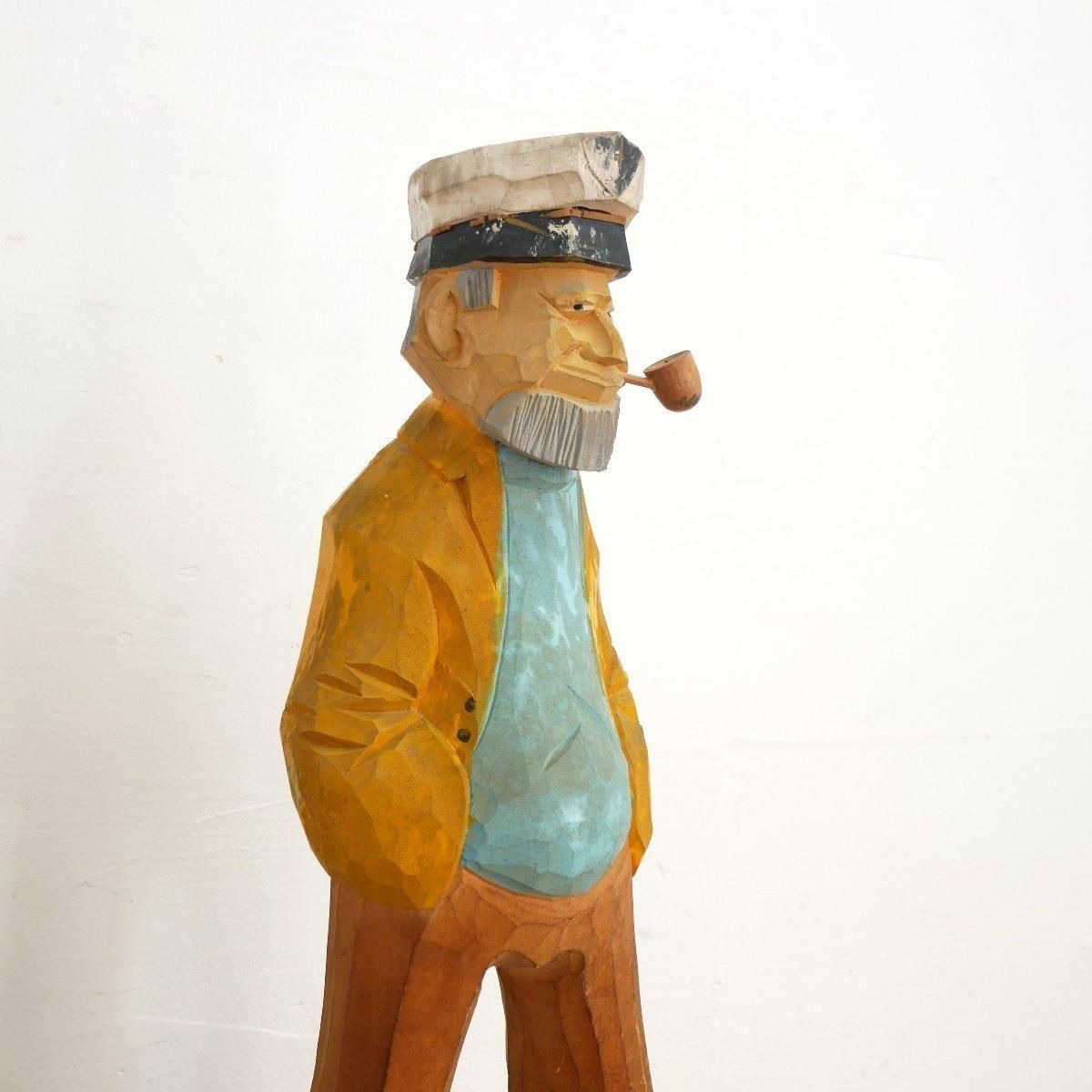 ヴィンテージ マドロス人形 木彫り 船長 -通販-ローズボールアンティークス