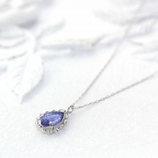 12月誕生石のプレゼント K18WG タンザナイト 12月の誕生石 ネックレス
