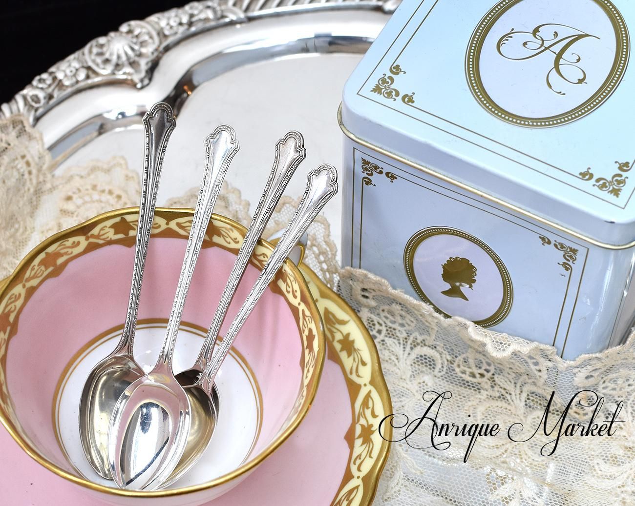 純銀アンティークティースプーン6本セット1902年英国シルバー