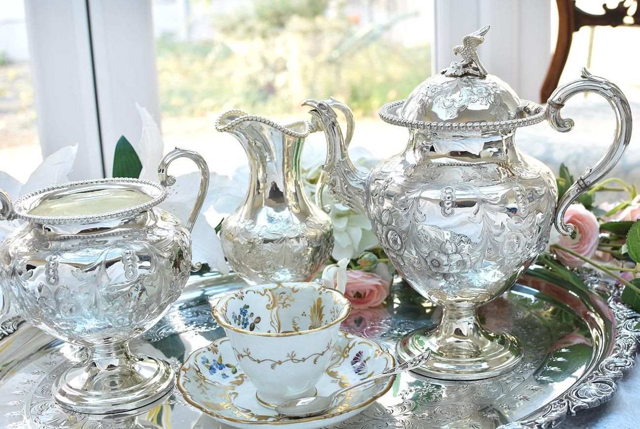 追加画像 純銀P シルバープレート ティーセット ポット アンティーク