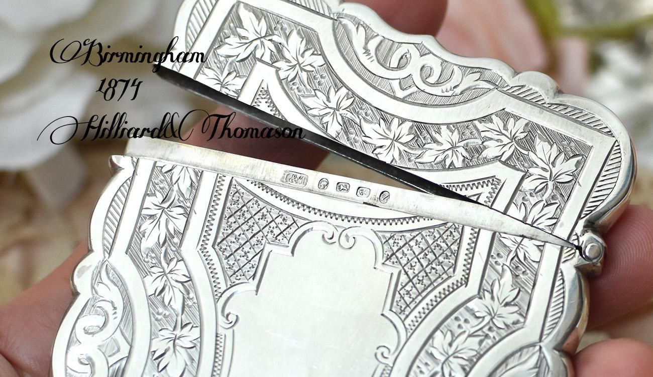 英国アンティーク銀器【純銀】1878年 カードケース（名刺入れ