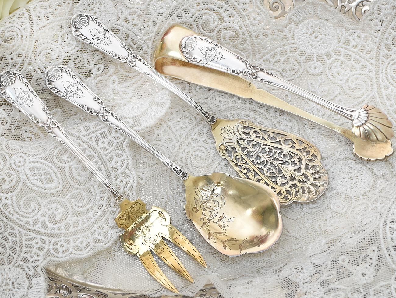 フランス／ピュイフォルカ】純銀／トング「ポンパドール」 仏