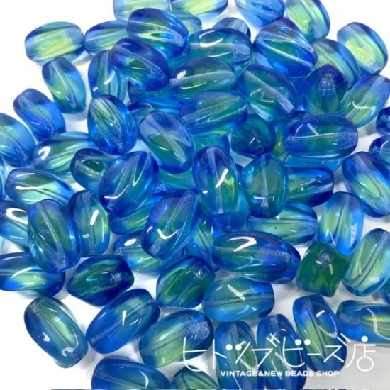 チェコ製ウランガラスビーズ2個 【ヒトツブビーズ店】