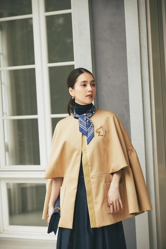 ダブルクロスフレアショートコート(ベージュ) - seventen