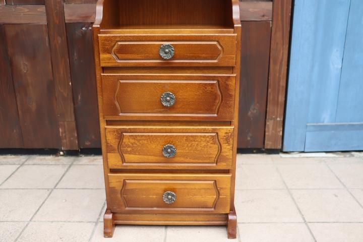 カリモク家具 コロニアル 電話台 引き出し4段 ブナ材 カントリー調