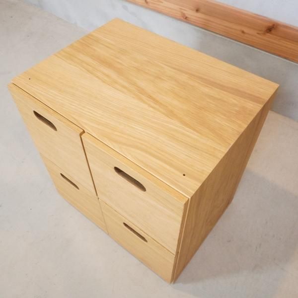 人気の無印良品(MUJI)のオーク材 2段スタッキングチェストです