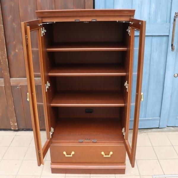 HR841 マルニ木工 地中海シリーズ ミドルボード60 ガラスキャビネット