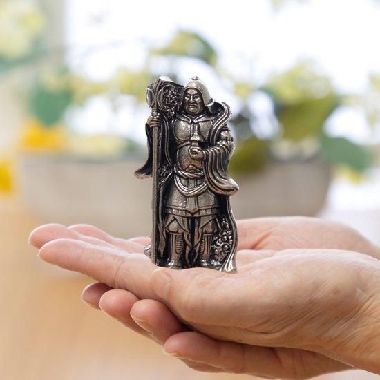 錫 置物 七福神 毘沙門天様 黒漆加工 [No.194-6]｜薩摩錫器工芸館