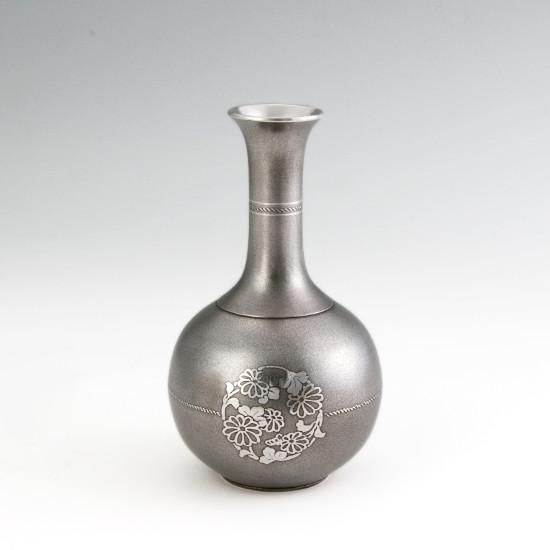 錫 花瓶 一輪挿し 黒漆加工 [No.131]｜薩摩錫器工芸館