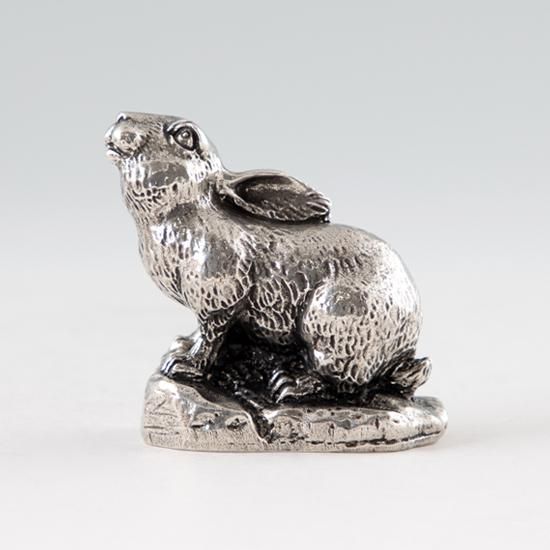 錫 置物 干支 うさぎ（卯） 黒漆加工 [No.186A-4]｜薩摩錫器工芸館