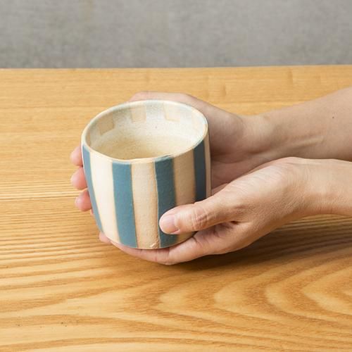 丹波焼 大雅工房 市野雅彦 線紋椀（青） - やちむん・琉球ガラスなどの