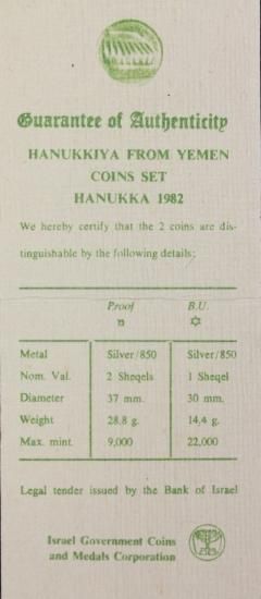 イスラエル Israel ハヌカ イエメンランプ 1シェケル 2シェカリム 銀貨